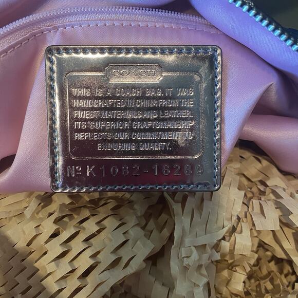 Coach Poppy Signature Lurex Rocker Tote Black And Silver Large #K1082-16289 - Picture 8 of 9